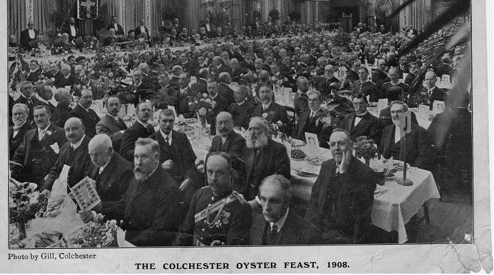 Men attending Oyster Feast in Colchester, 1908